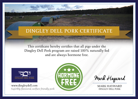 Dingley Dell Pork Hormone Free Certificate