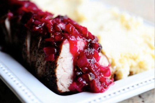 Porkloin with Cranberry Sauce
